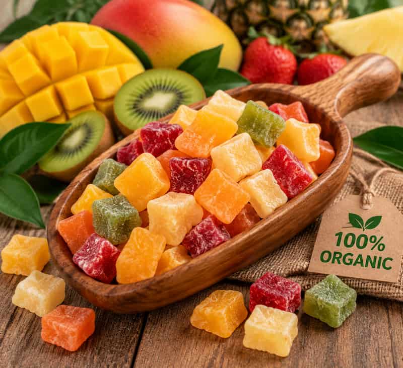 حبه میوه ارگانیک بدون افزودنی با طعم اصیل میوه
